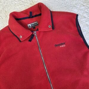Gaastra Pro Men Large Red Fleece Vest Gorecore Full Zip Outdoor Nautical Sailing